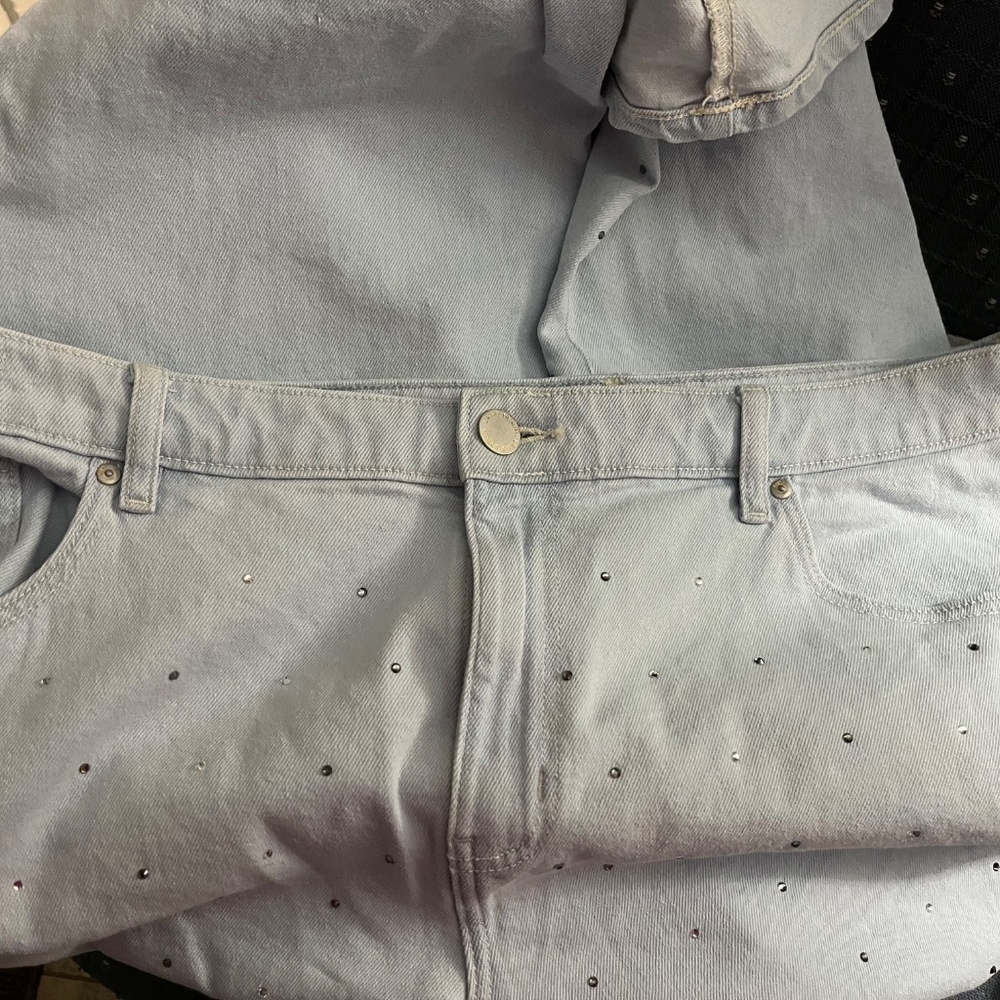 BOYFRIEND CAPRI SIZE 18 WITH SPARKLES (slightly wrinkled NWOT) - Picture 7 of 9